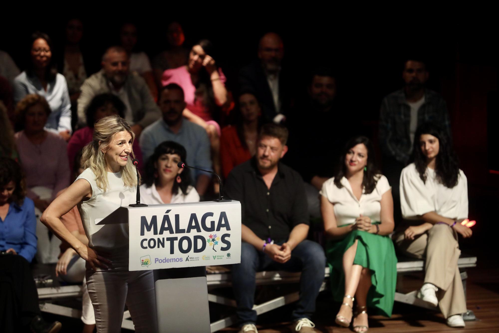 El mitin de 'Con Málaga', con Yolanda Díaz, en imágenes