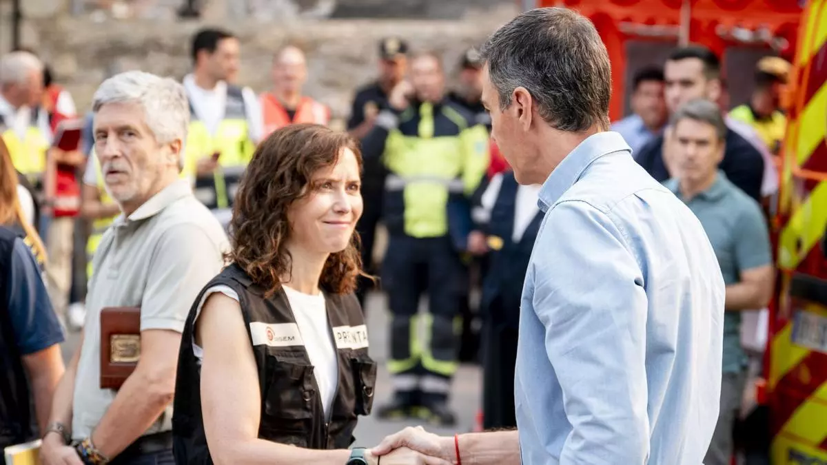 Ayuso y Sánchez se encuentran en la reunión del CECOP en Cenicientos (Madrid)