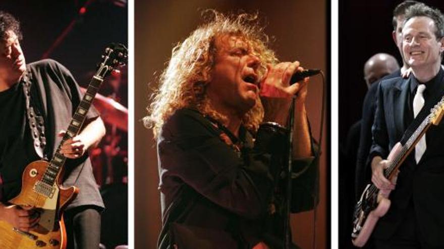 Jimmy Page (izq), Robert Plant (centro) y John Paul Jones.