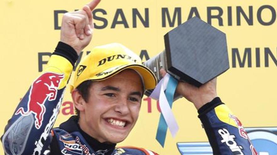 Marc Márquez, en el podio de San Marino