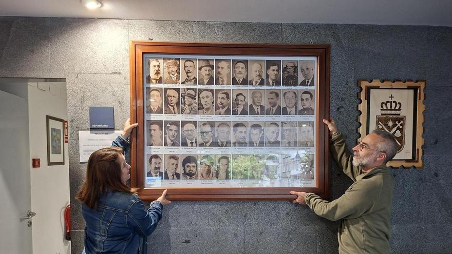 El gobierno de Cangas descuelga y retira el cuadro con la imagen del alcalde franquista Boán Callejas