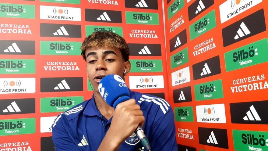 Lamine Yamal: "Cuando me voy una vez del defensor, la siguiente ya va más asustado"