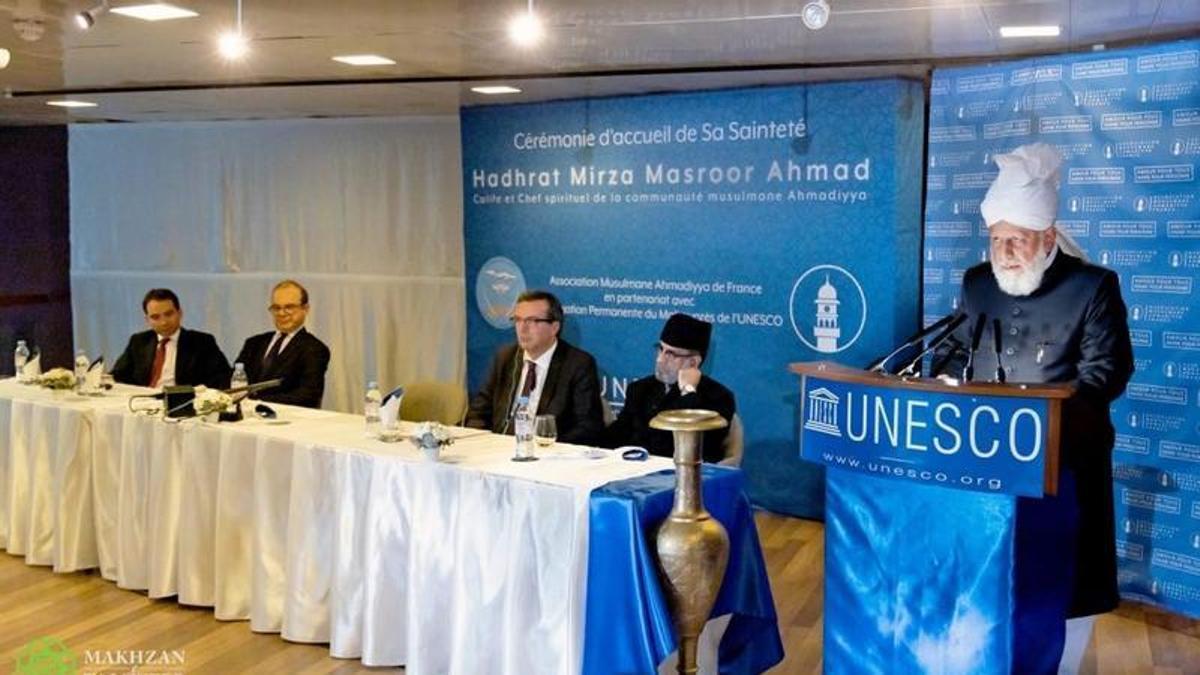 Discurso de la Comunidad Ahmadía del Islam, en la sede de la Unesco de París, en octubre del 2019.