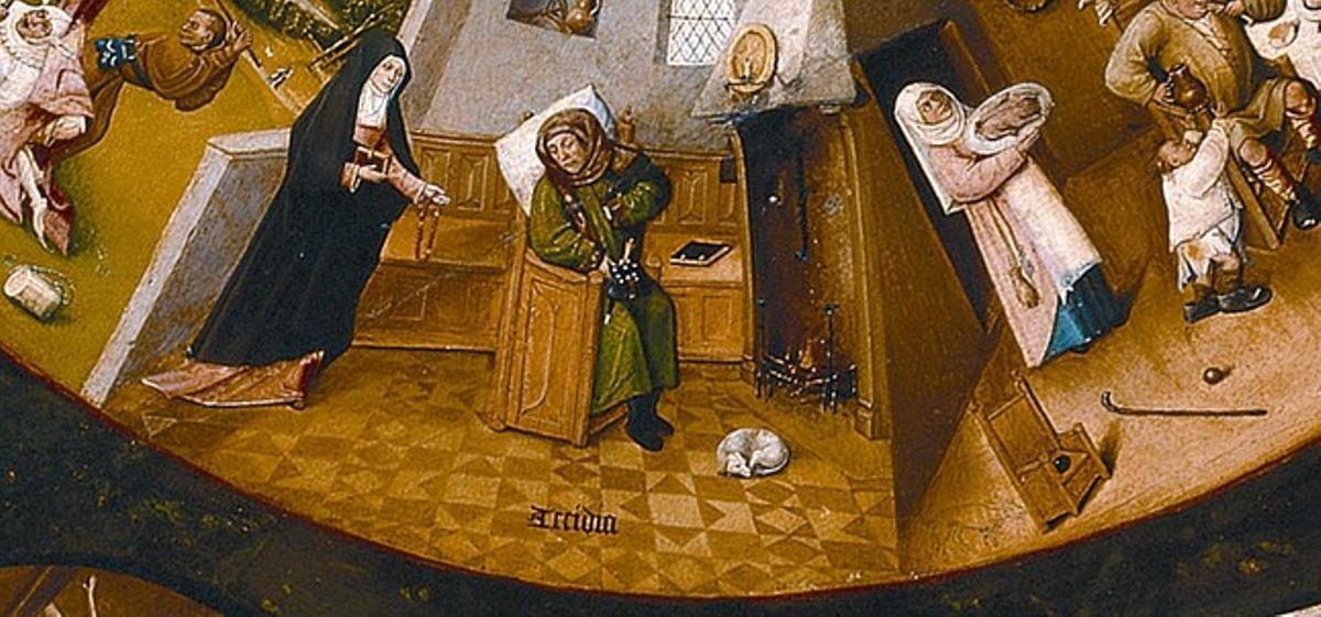 La peresa representada en un oli sobre taula del segle XV. La peresa representada en un oli sobre taula del segle XV.