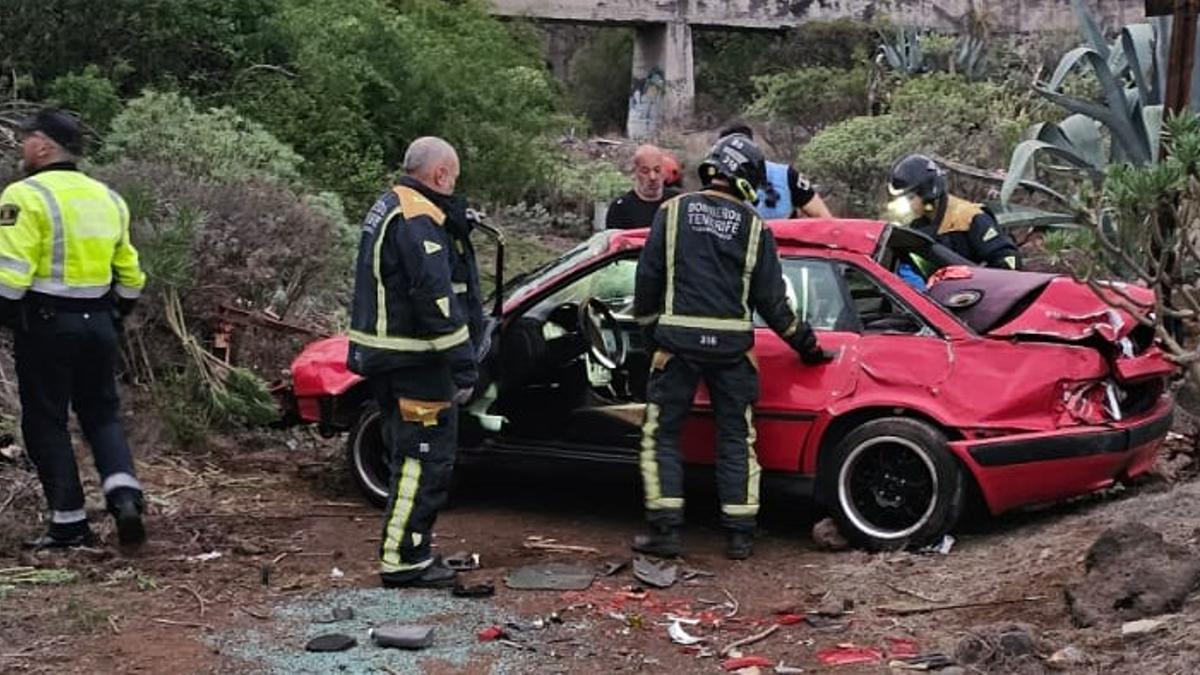 Accidente en la carretera de Valle Tabares