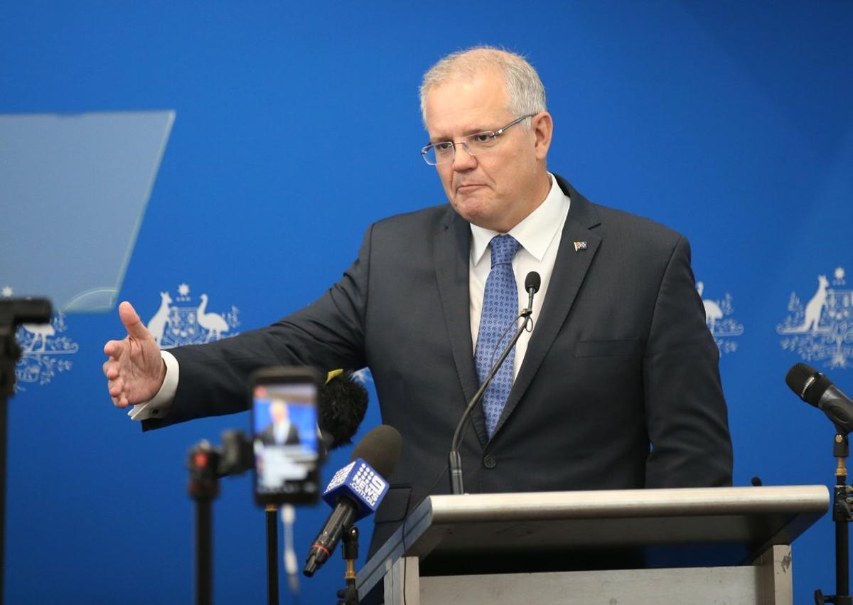 MELB. Melbourne (Australia), 24/02/2019.- Australian Prime Minister Scott Morrison announces the government’s climate package at a function in Melbourne, Australia, 25 February 2019. Scott Morrison announced that the government is allocating funds of 2 billion Australian dollars (around 1.4 billion US dollars) towards improving Australia’s emissions in the Climate Solutions Fund, an extension of the Emissions Reduction Fund that was implemented by former prime minister Tony Abbott. EFE/EPA/DAVID CROSLING AUSTRALIA AND NEW ZEALAND OUT
