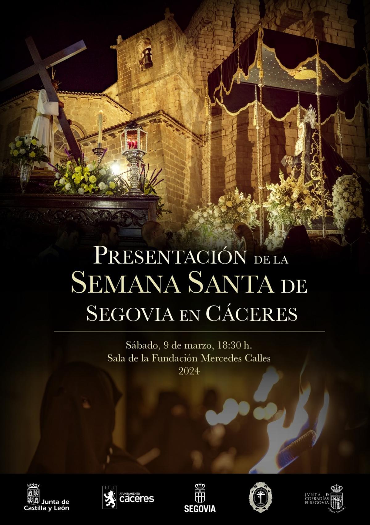 Cartel de la presentación de la capital castellana en Cáceres.