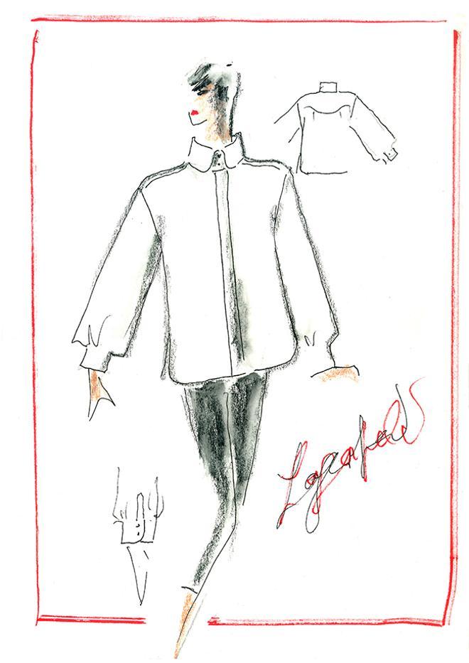 Boceto realizado por Karl Lagerfeld