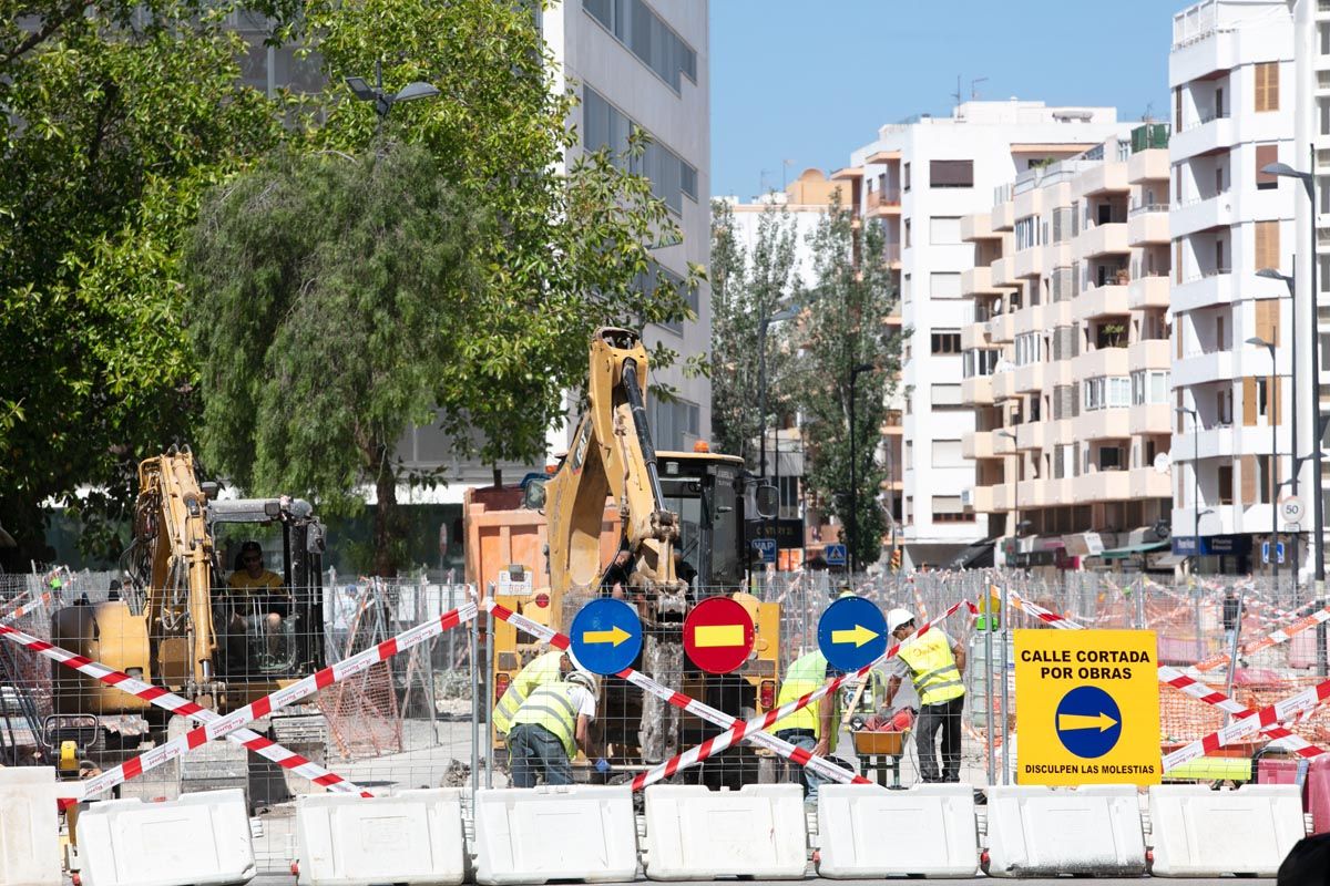 Obras en el centro de Ibiza