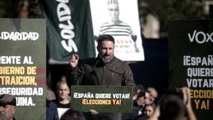 Santiago Abascal titlla d’«infame» i «criminal» la ‘llei del sí és sí’ en un acte a Barcelona