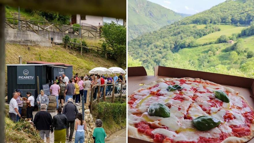 Abren una pizzería italiana en un pueblo de montaña de Asturias de tan solo cuatro casas, ubicado a media hora de Oviedo: "Las hacemos en el momento en un horno de piedra"