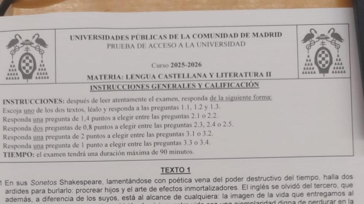 De 9.30 a 11.00, los jóvenes se han enfrentado al examen de Lengua Castellana y Literatura