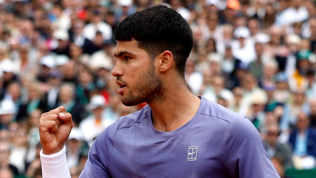 Carlos Alcaraz, durante la gira de tierra batida