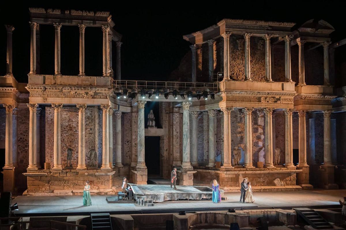 El Teatro Romano de Mérida, esl pasado verano, durante la representación de 'Electra'