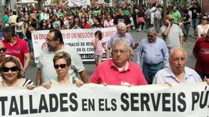 Instante de una manifestación reciente contra los recortes en Educación.