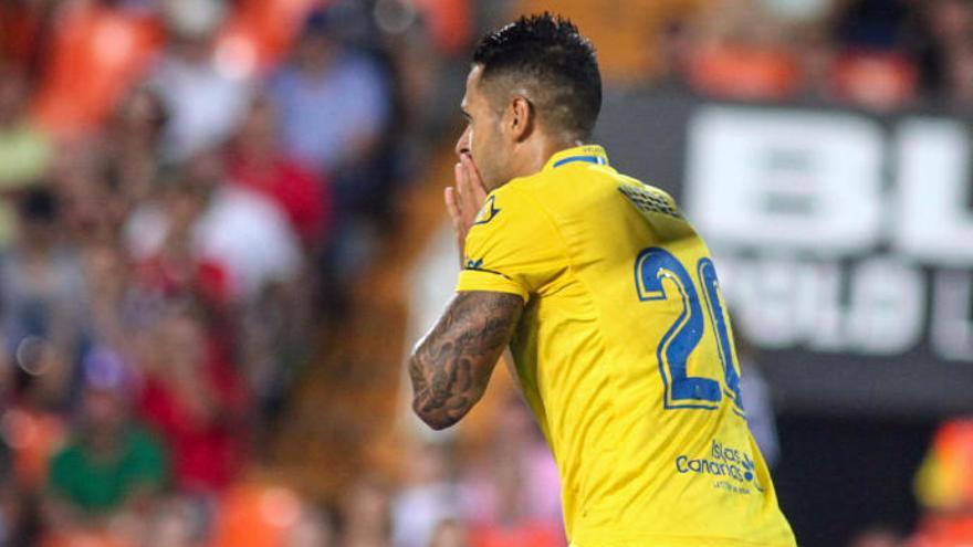 Vitolo, durante el partido del viernes en Mestalla.