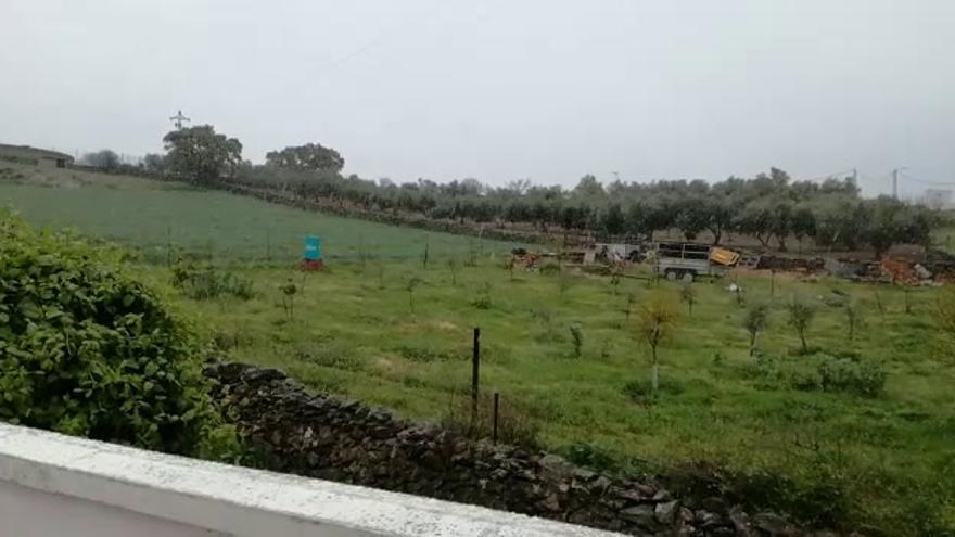 Nieva en Logrosán (Cáceres)