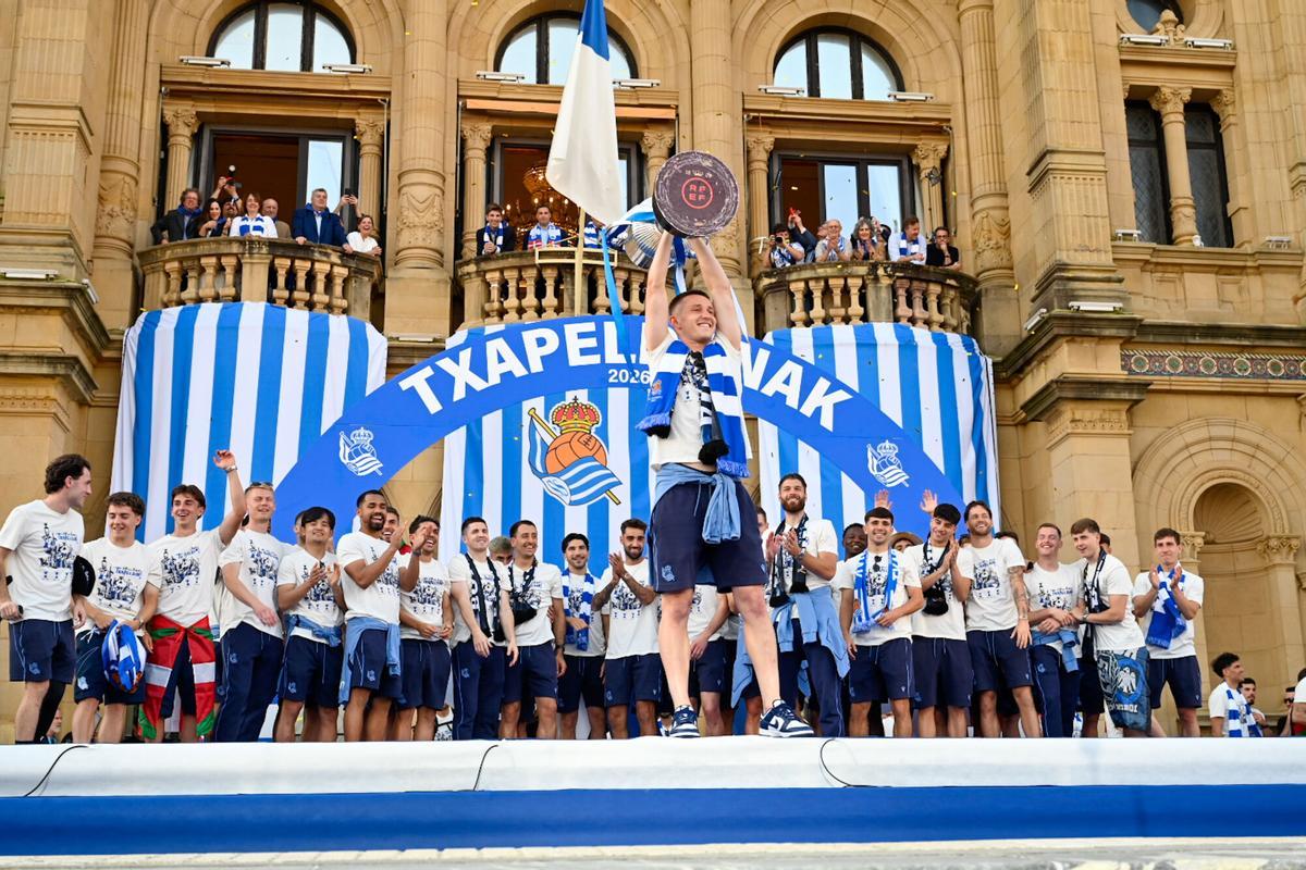 La fiesta de la Real Sociedad tras ganar la Copa del Rey.
