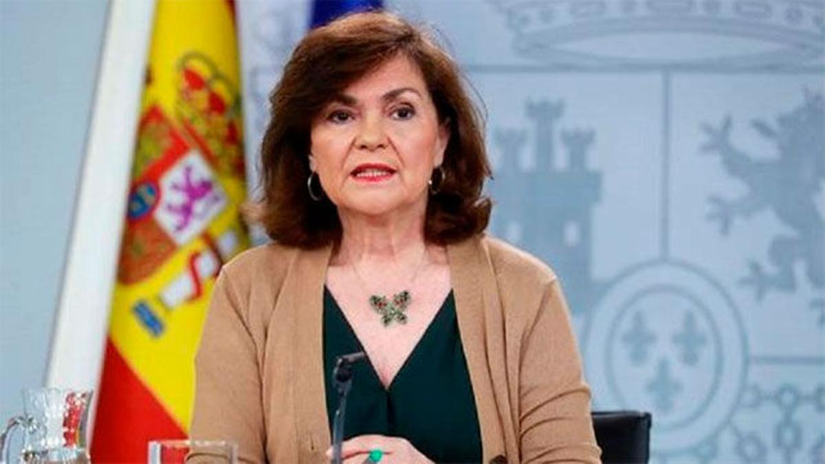 La vicepresidenta del Gobierno Carmen Calvo, positivo por coronavirus