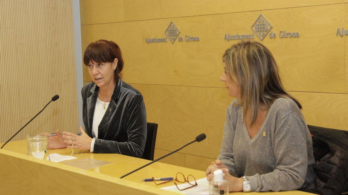 Marta Madrenas i Glòria Plana, el dia que van anunciar el projecte de les Hortes.  | AJUNTAMENT DE GIRONA