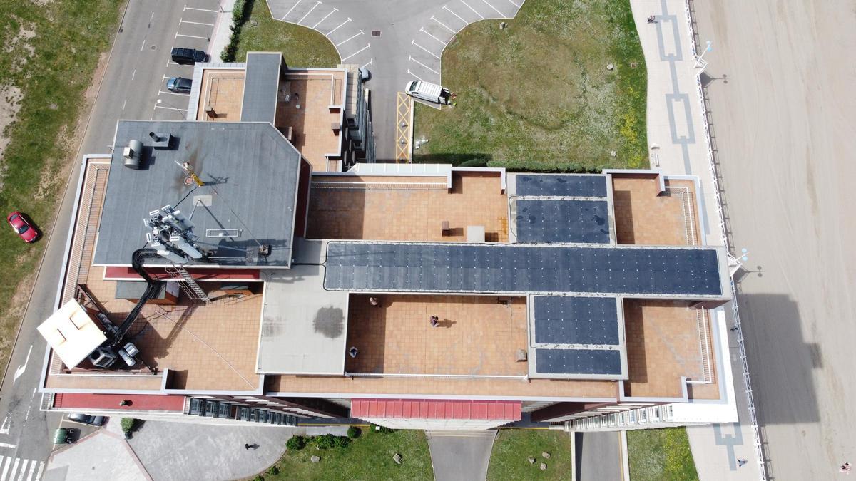 Vista aérea de la instalación fotovoltaica.