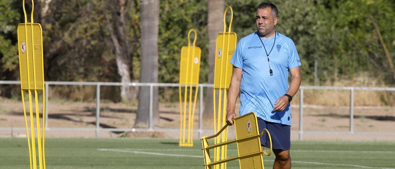 Germán Crespo, durante un entrenamiento del Córdoba CF en la Ciudad Deportiva, esta temporada.