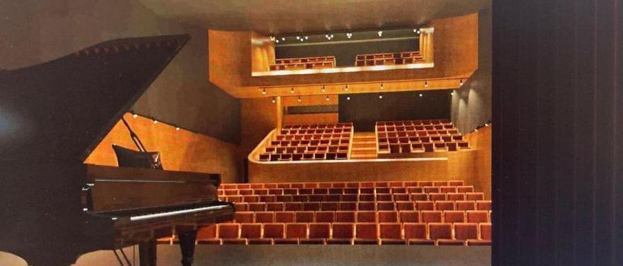 Propuesta del interior del nuevo teatro Carmen de Gozón.