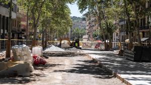 La calzada de la ronda, en obras.