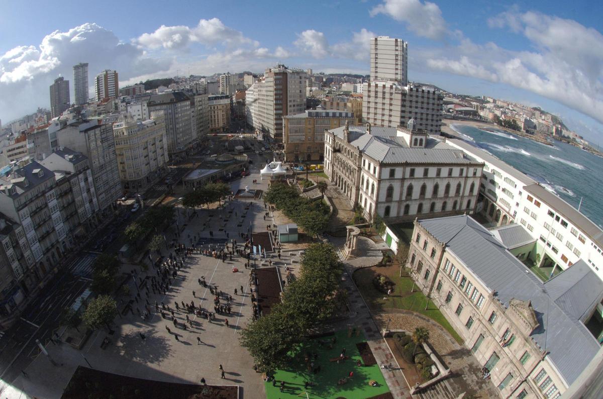 La plaza de Pontevedra en 2009 tras su última reforma