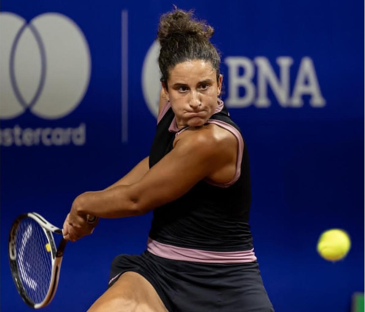 La tenista de Xàtiva Ángela Fita en un partido.