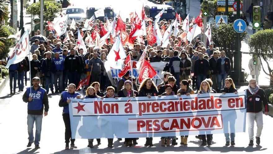 Manifestación en Vigo de los trabajadores de Pescanova. // R. Grobas