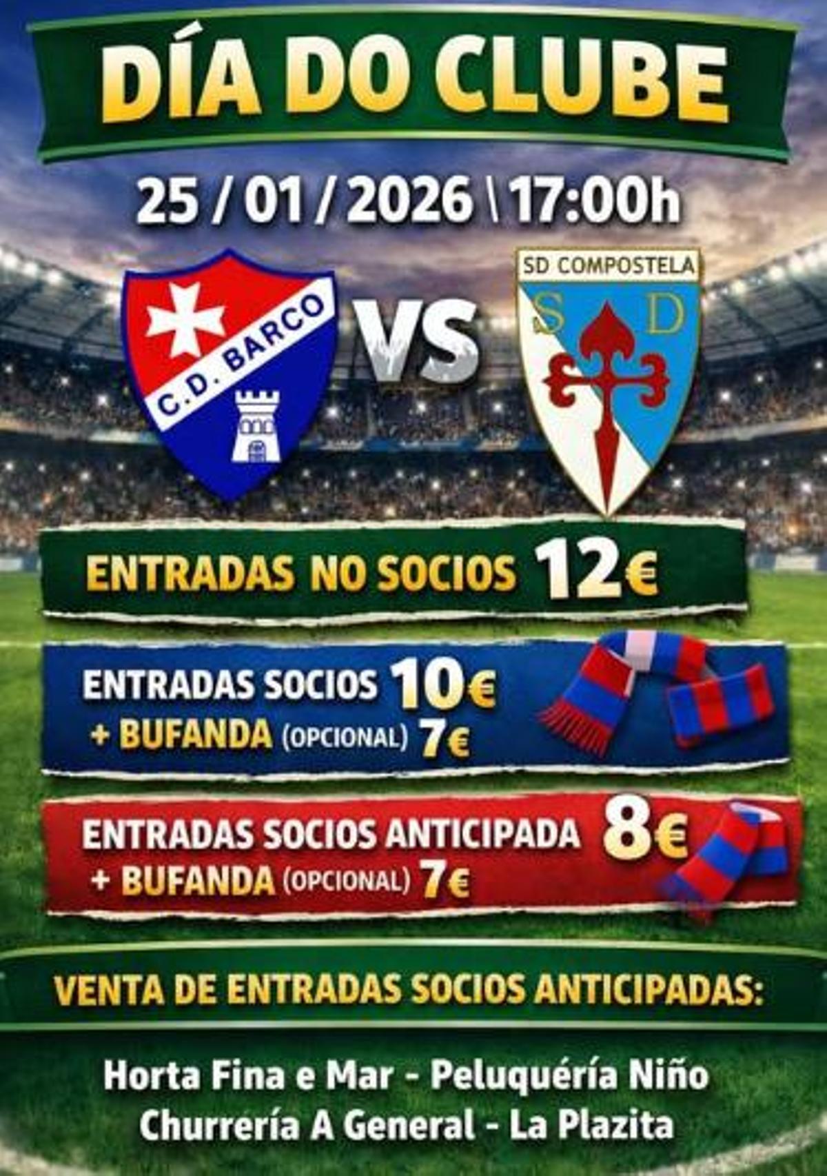 El CD Barco declara 'Día do Clube' su partido ante el Compostela.