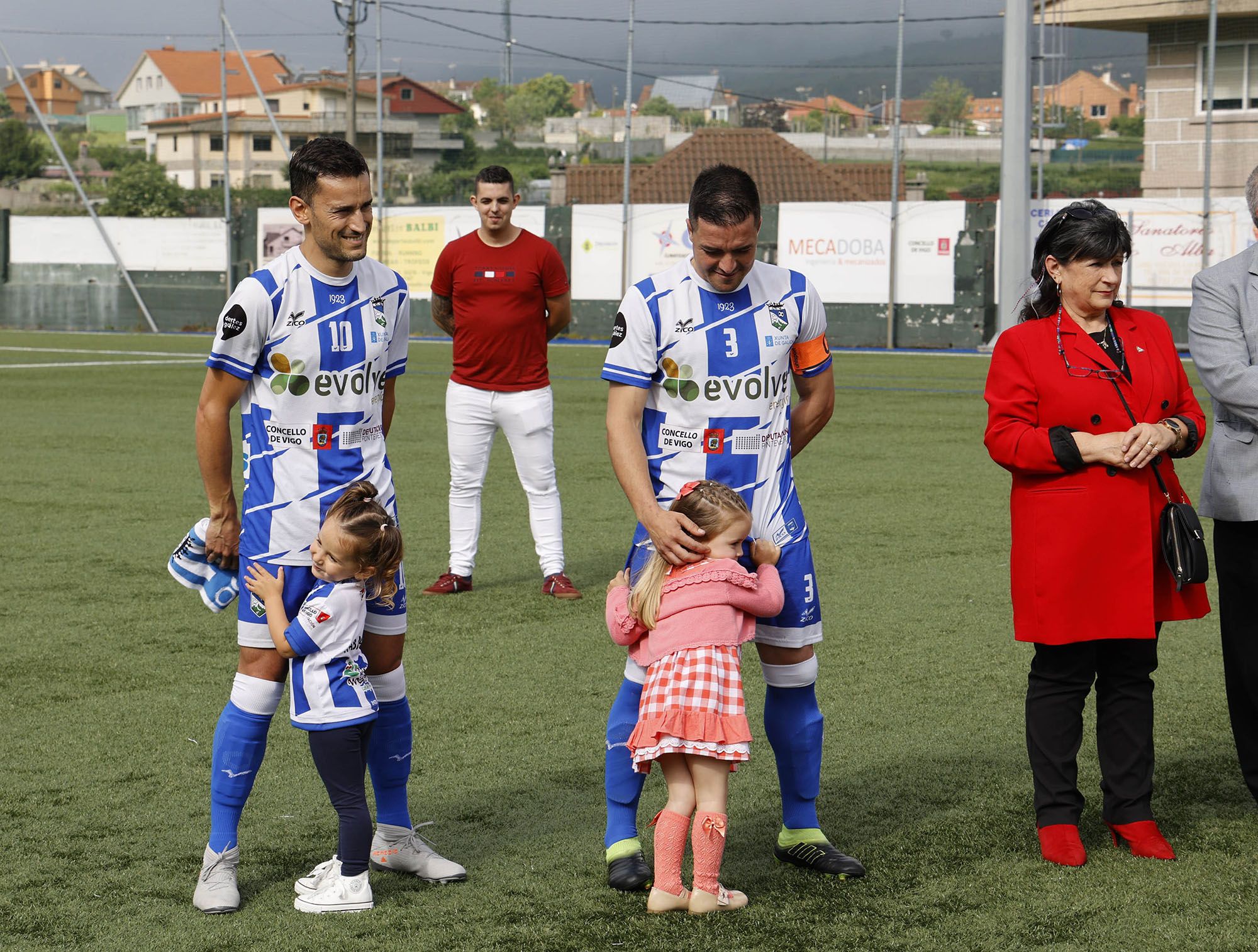 Cristian y Bruno, durante el homenaje que le hicieron el pasado domingo