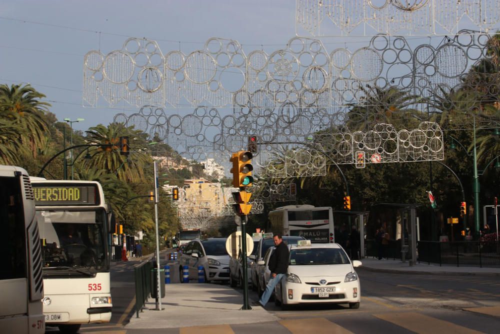 Luces de Navidad en el Centro de Málaga.