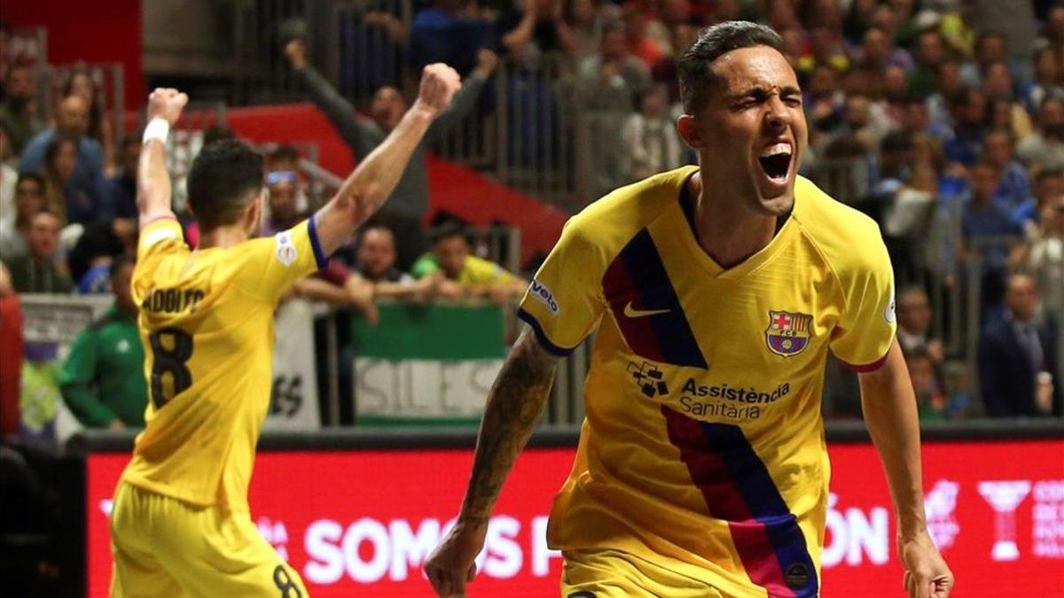 Aicardo celebra el gol de la victoria en la pasada Copa de España