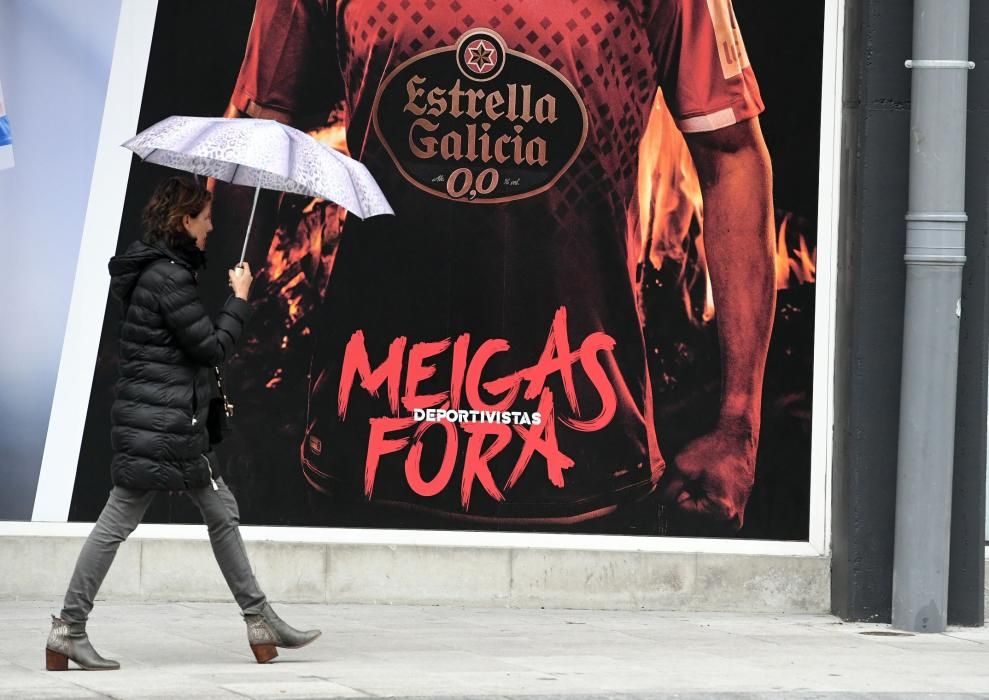 Viento y lluvia en A Coruña por la borrasca Miguel