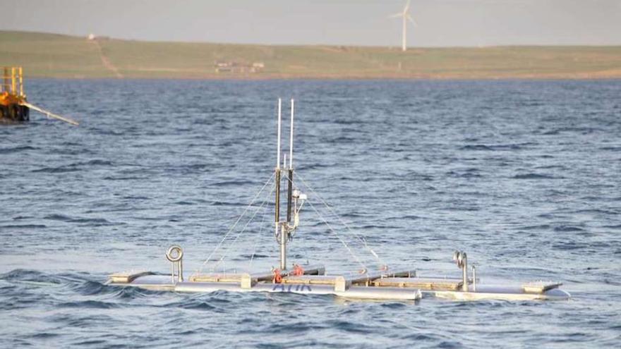 El prototipo a escala 1:10 realizando las pruebas en las islas Orcadas, Escocia. // Colin Keldie, cortesía del EMEC