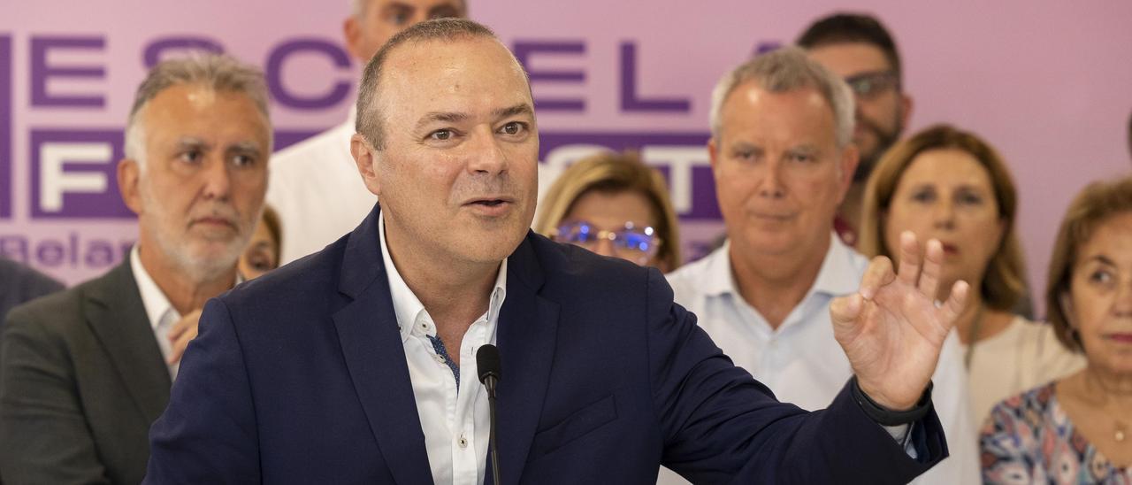 Augusto Hidalgo, durante la presentación de su candidatura al Cabildo de Gran Canaria.