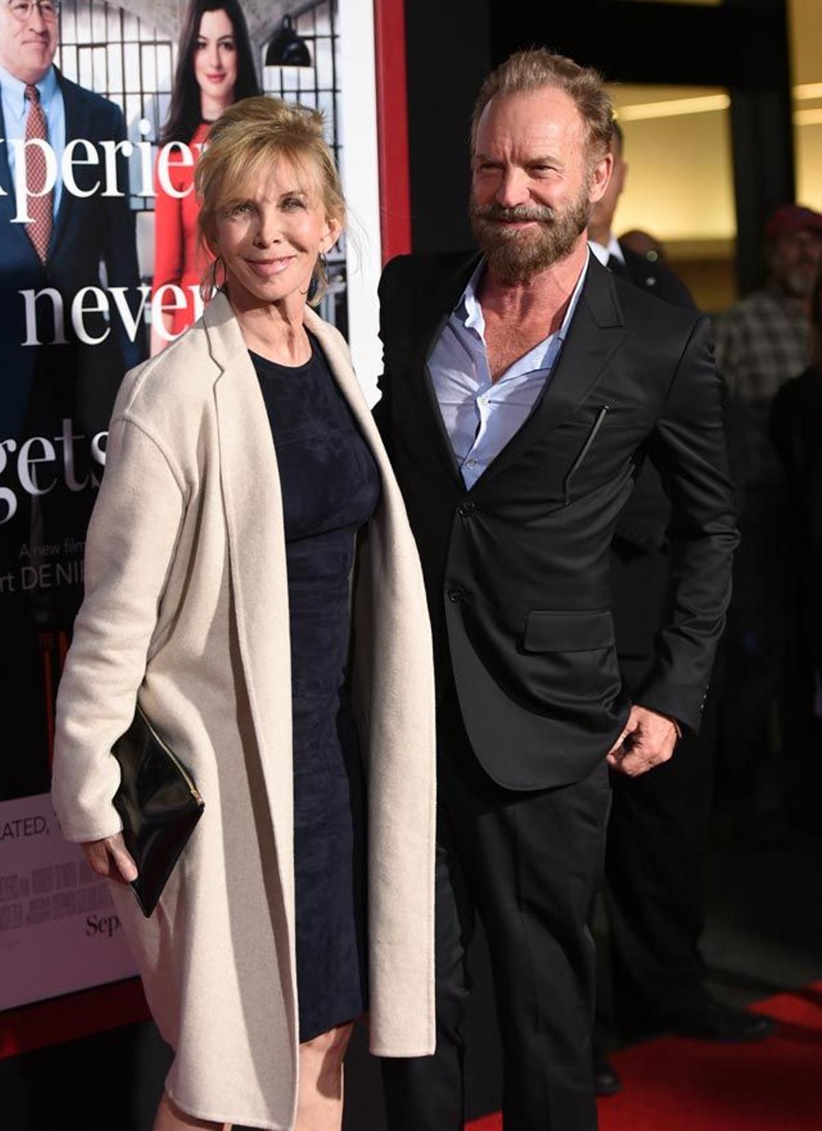 Sting y Trudie Styler, en el estreno de 'The Intern' en Nueva York
