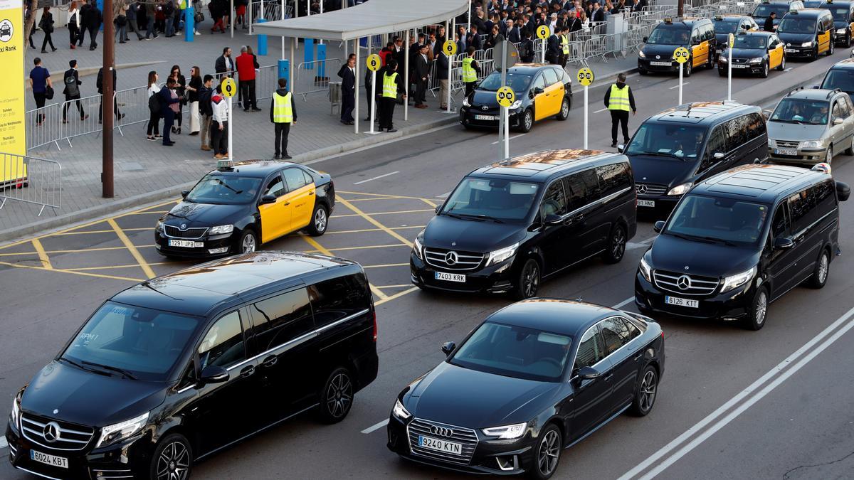 Taxis y vehículos VTC en Barcelona.