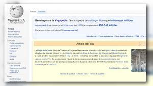 La Vikipèdia ya ha superado los 450.000 artículos publicados.
