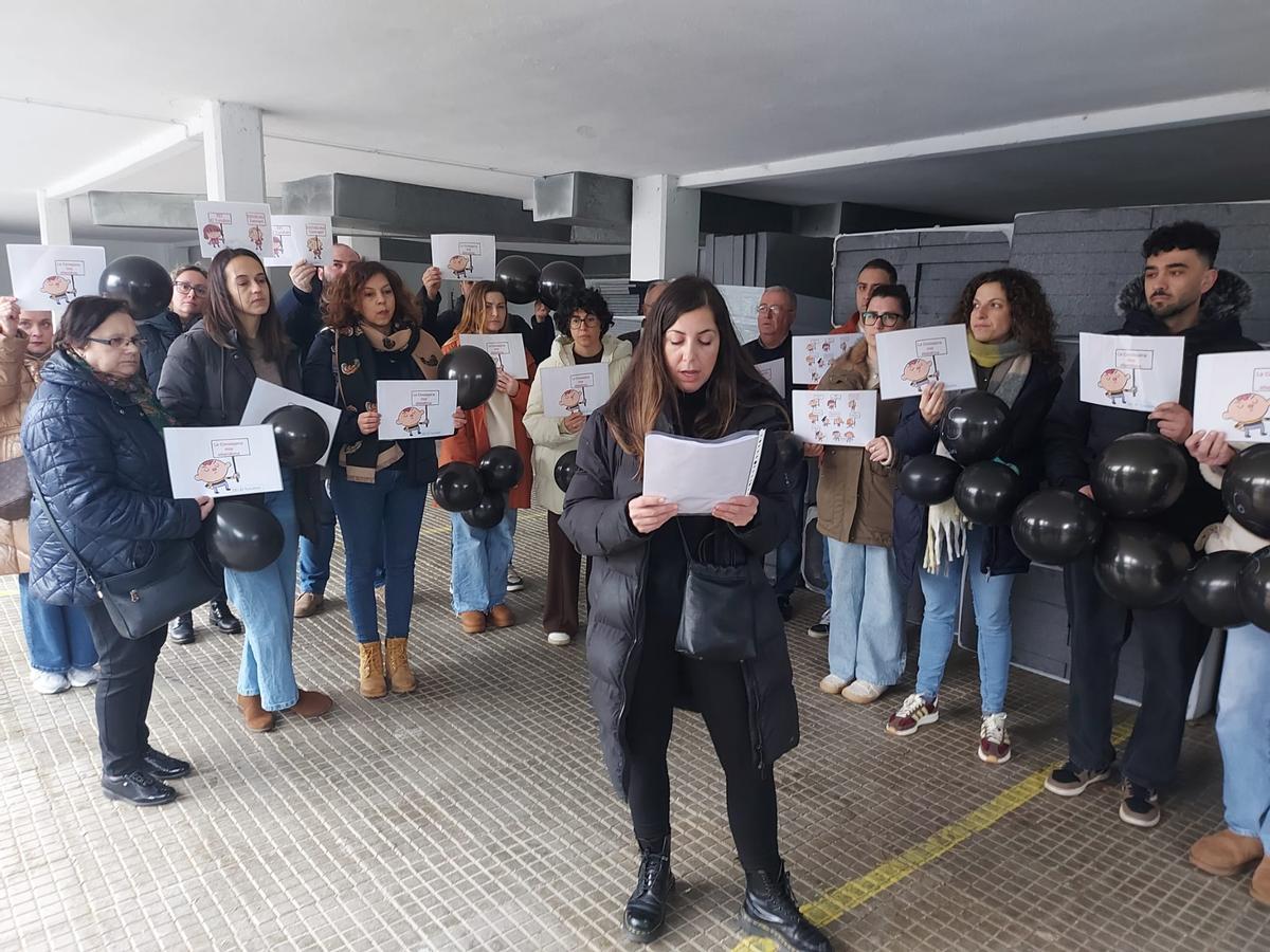 Un momento de la lectura del manifiesto a cargo de Olaya Méndez.