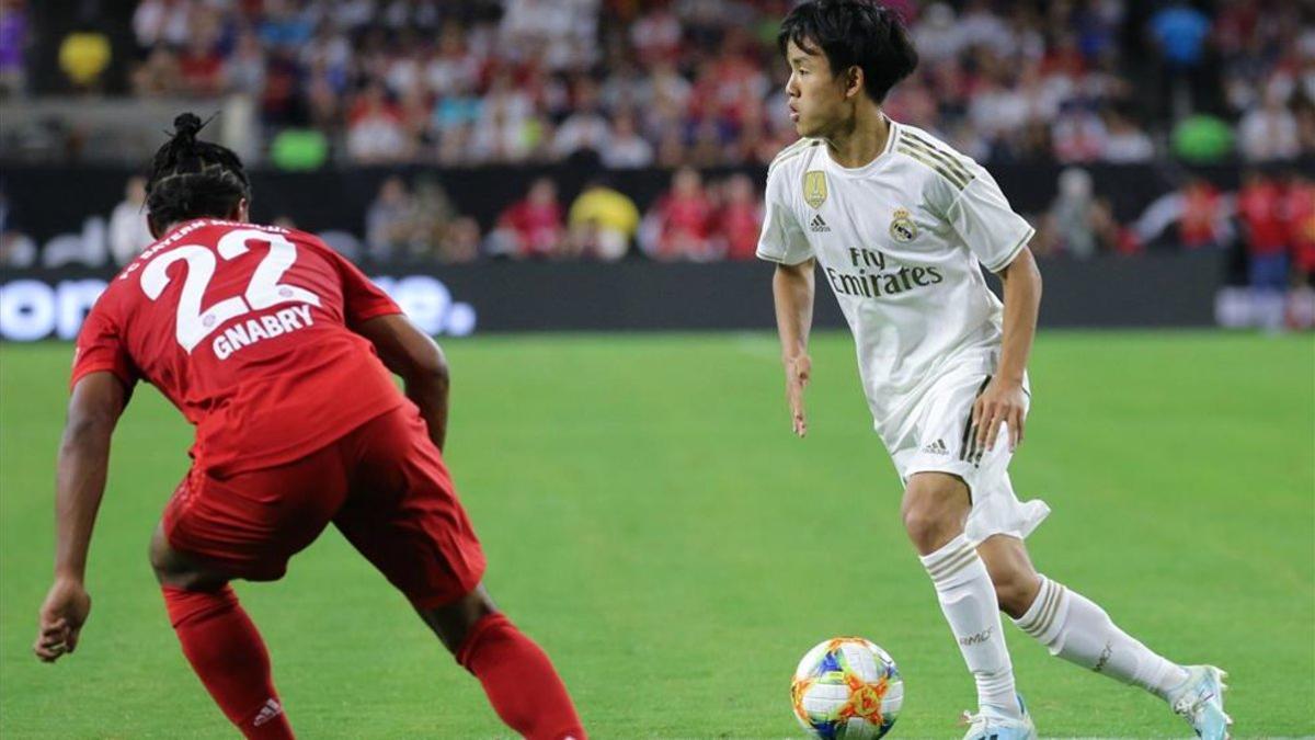 Kubo, durante su debut con el Real Madrid