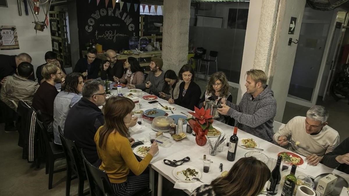 Comida de Navidad en el espacio de 'coworking' Transforma BCN