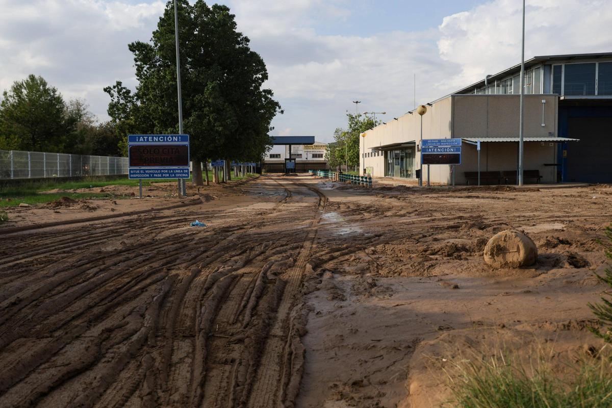 La ITV de Catarroja, arrasada por el barro, hace un mes.