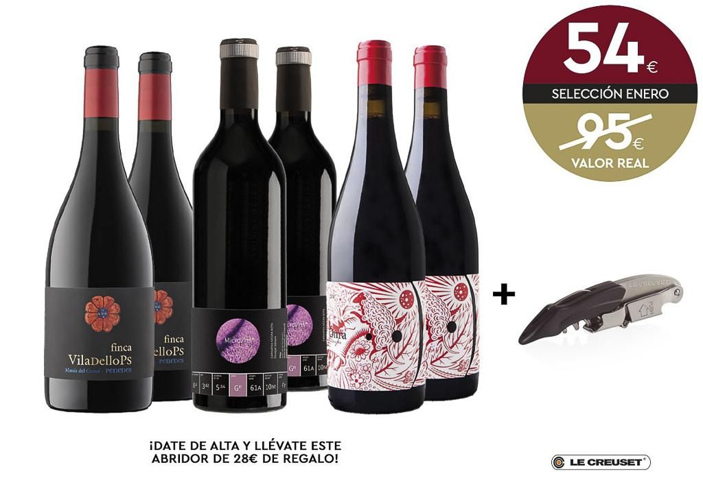 La selección de vinos Tierra de garnachas de enero tiene un precio de 54€, aunque su valor real es de 90€.