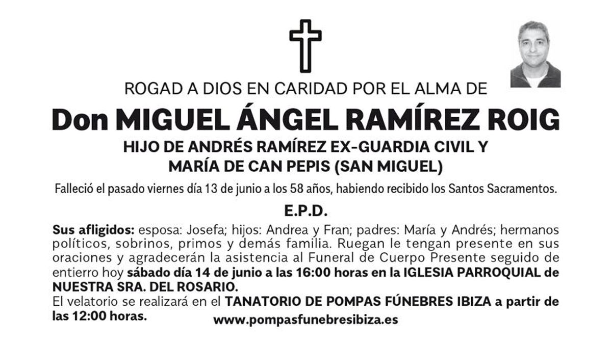 Esquela Miguel Ángel Ramírez Roig