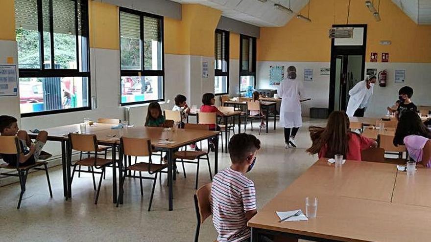 Comedor escolar, ayer, en el CEIP A Rúa.