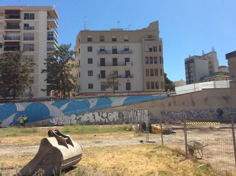 Obras del metro al comienzo de la Alameda