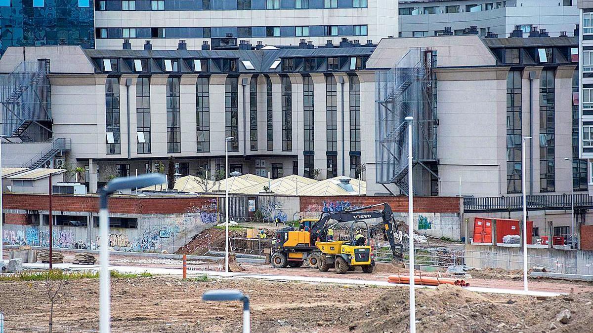 Obras en el barrio de Xuxán, en A Coruña.